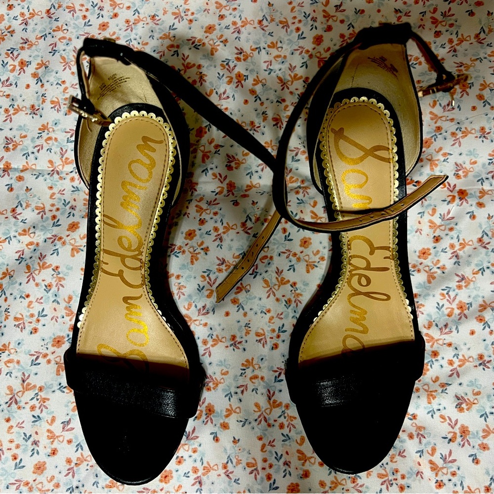 Sam Edelman Black Leather Strappy Heels- Very good condition! Size 6